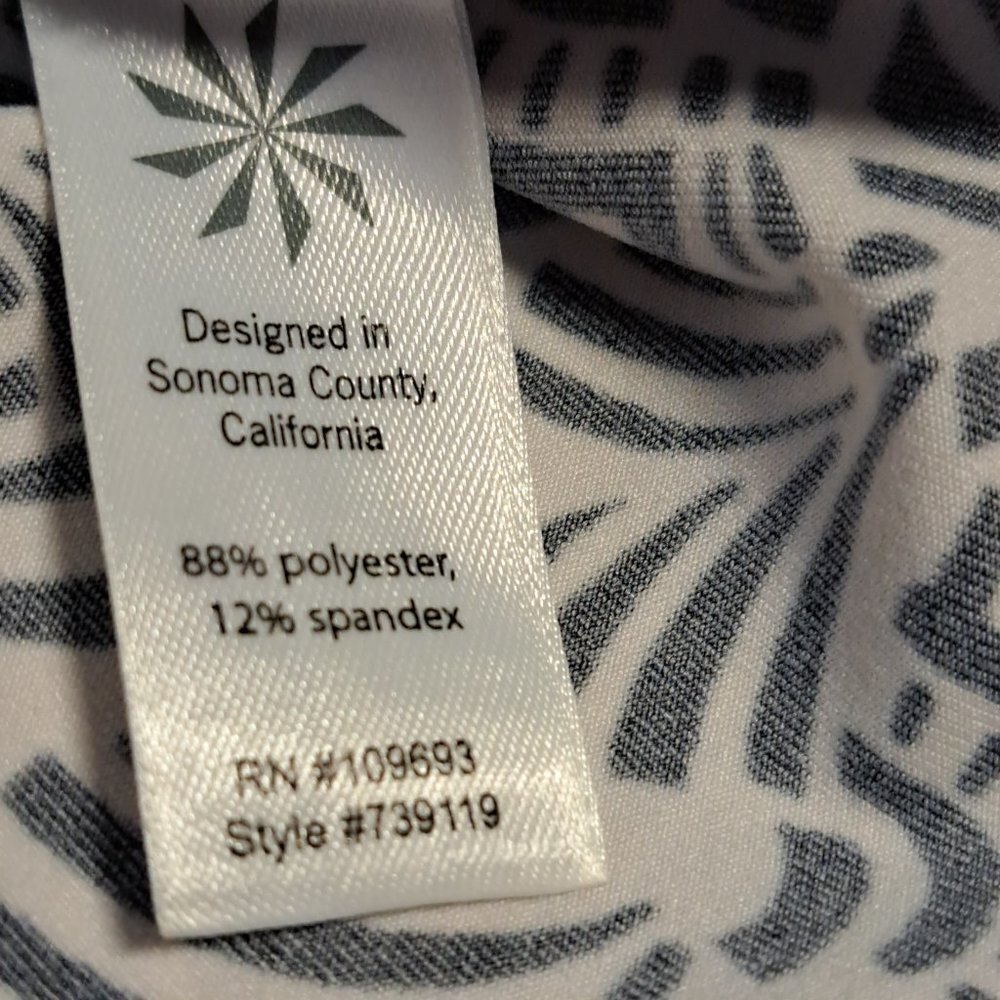 Athleta Black & White Women's Faux Wrap Dress Size Medium - Picture 7 of 8